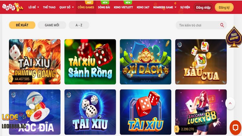 Kho game lẻ với hàng trăm sự lựa chọn của trang chủ Lode88