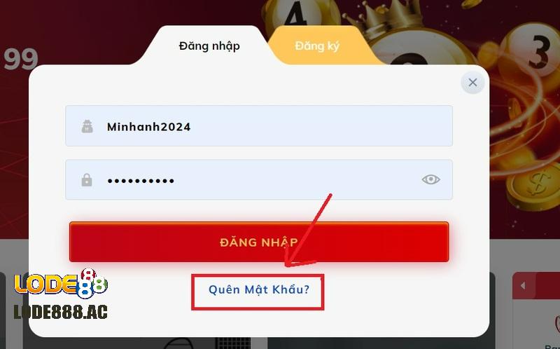 Kiểm tra link dự phòng bằng thao tác “Quên mật khẩu”